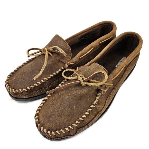New Minnetonka Double Bottom Hardsole Shoe Mens 13 Brown Leather 823